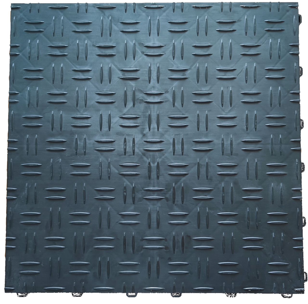 Interlocking Chequered Floor Tile - 25 Pack BLACK