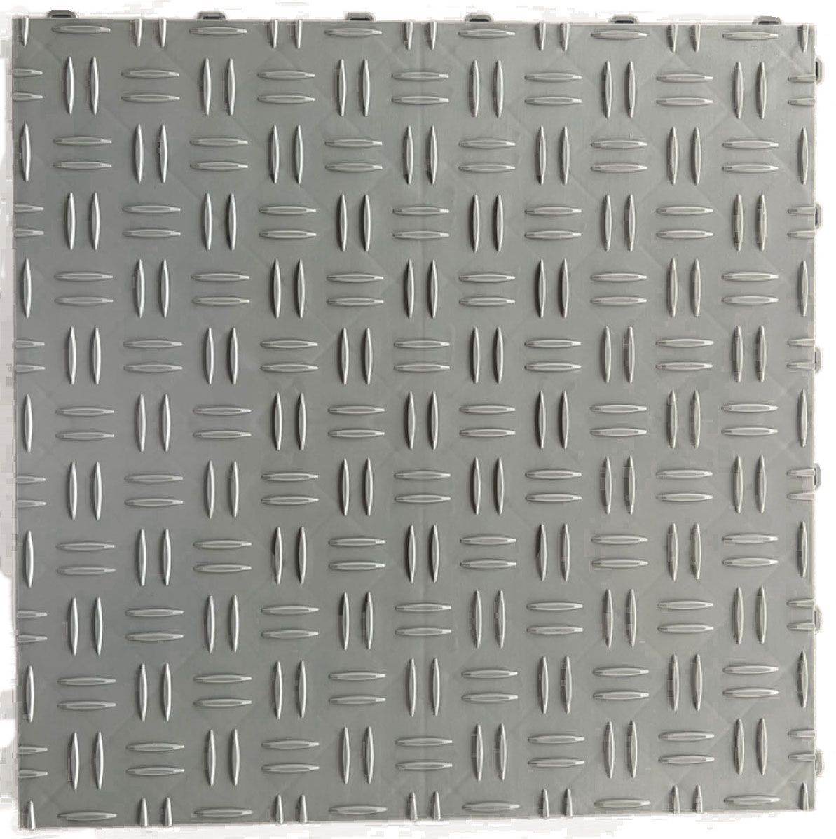 Interlocking Chequered Floor Tile - 25 Pack GREY