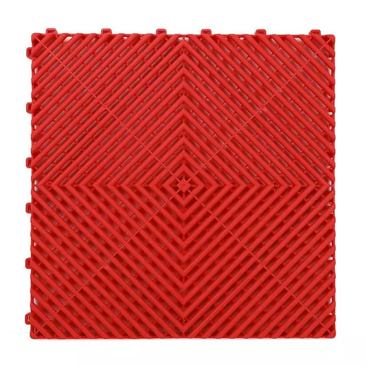 Interlocking Floor Tile 400mm x 400mm x 18mm - 30 Pack -  RED